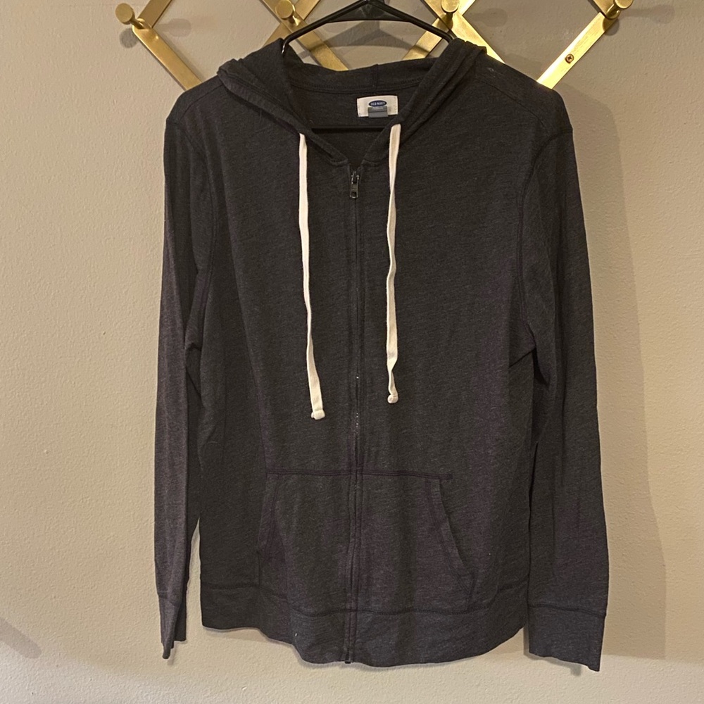 Grey Old Navy Lightweight Zip Up Hoodie